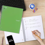 Five Star Spiral Notebook + Study App, 6 Pack, 1 Subject, Wide Ruled Paper, 8" x 10-1/2", 100 Sheets, Fights Ink Bleed, Water Resistant Cover, Assorted Colors (38042)
