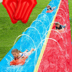 Spring Water 30ft Slip and Water Slide for Kids Backyard, Extra Long 2 Lanes Slip n Water Slide with Sprinkler, Gaint Water Slides with 2 Inflatable Bodyboards Outdoor Fun Summer Water Toys