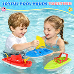 Toy Boat Fleet for Toddlers, Floating Water Play Boats for Pool, Bath & Beach, Colorful Boat Set for Kids Ages 3-5