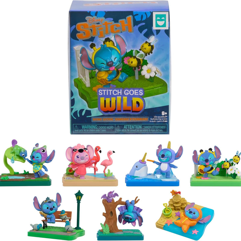 HAPPY HAUL Disney Stitch Goes Wild Scene Setters, Surprise Collectible Toy Figure in Blind Box with Scenic Base and Accessories, 3 Inches Tall, Short-Run Drop, Ages 8 and up