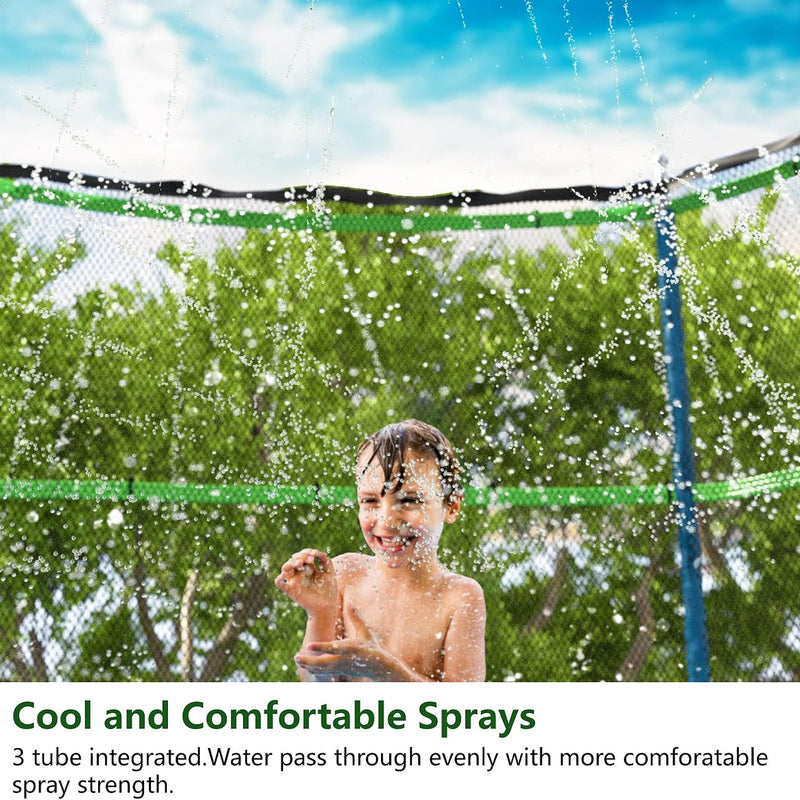Jasonwell Trampoline Sprinkler Kids Outdside: Trampoline Accessories Waterpark Tropical Party Summer Outdoor Fun Water Games Toys Sprinklers Backyard Water Park Activity Toy for Kids Boys Girls (39FT)