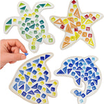 Little Jupiter DIY Mosaic Kit - Builds 4 Different Sea Mosaic Art Pieces - The Perfect Arts and Crafts for Girls and Boys Ages 8-12 - Kids Art Set Activity for Birthdays, Christmas, Holidays, & More