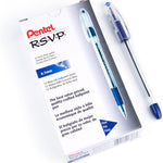 Pentel RSVP Ballpoint Pen, Fine Line, (0.7mm), Black Ink (BK90-A) (Pack of 1, 12 Count Total)