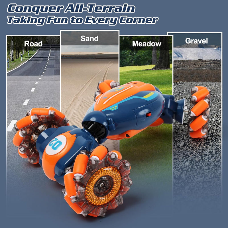 Gesture Sensing 4WD Remote Control Stunt Car for kids 6-12 years old with lights & music