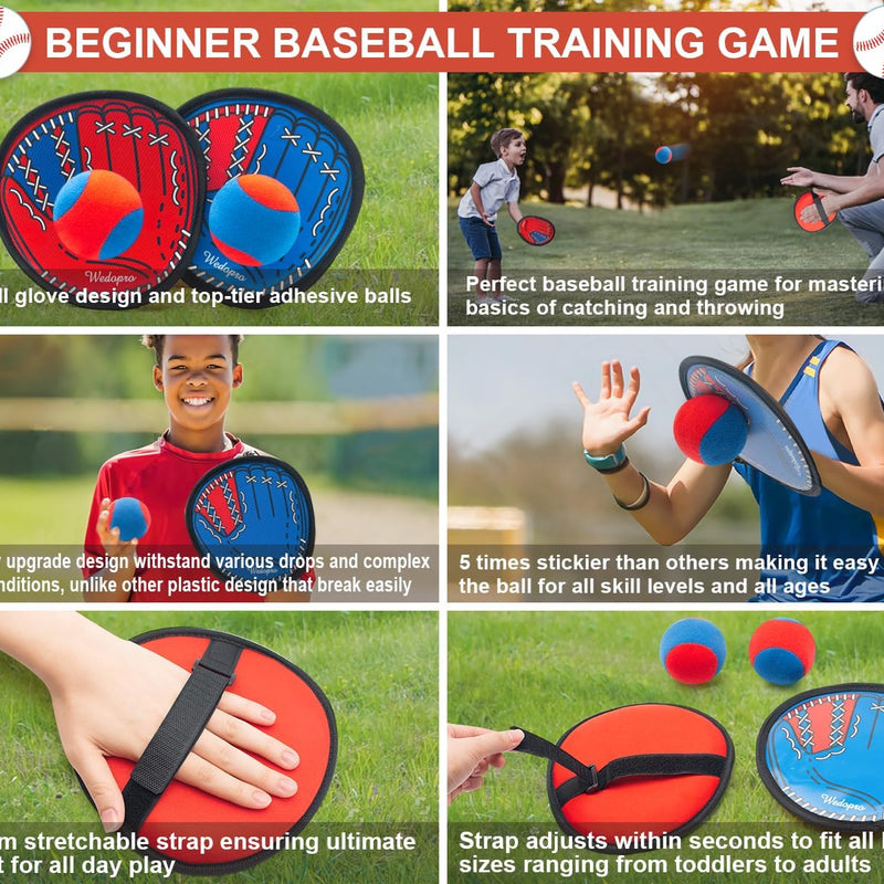 Toss and Catch Ball Game, Kids Toddler Baseball Glove & Catch Ball Toys, Outdoor Games for Family, Toys for Beach Yard Pool Outside, Birthday Easter Gift for Ages 3 4 5 6 7 8-12 Year Old Boys Girls