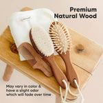 Wooden Baby Hair Brush Set for Newborns, Toddler Comb (Dark Walnut, Regular) | Soft Goat Bristle, Baby Brush and Comb Set, Infant Grooming Kit, Cradle Cap Care, Durable & Gentle, Boy, Girl Bath Essential