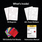 Skillmatics Foil Fun Pretty Patterns, Foil Art, Gift for Tweens & Adults | Travel Toys, Craft Kit, 18 DIY Magnets, 60+ Foam Stickers, Fine Motor Skills, DIY Mess-Free Activity, Screen-Free