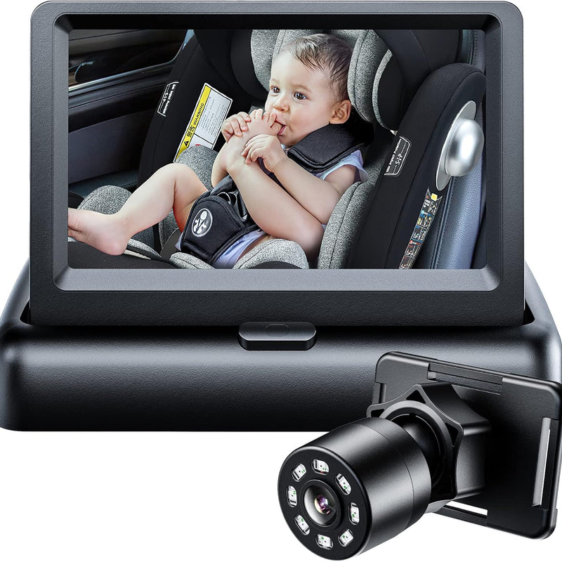 Itomoro Baby Car Camera, Easy Install, 1080p Clear View, Reliable Design | Night Vision with Rear-Facing Car Baby Monitor Built-in screen design 360° adjustable view car camera for baby