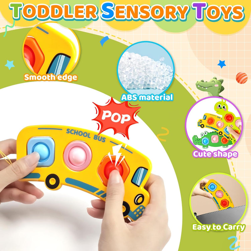3pc Fidget Popper Sensory Toys For Toddlers, Airplane Travel Activities