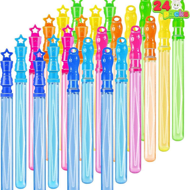 JOYIN 24 Pack 14.6'' Big Bubble Wands for Summer Toy, Outdoor/Indoor Activity Use, Bubbles Party Favors Supplies for Kids