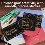 ARTISTRO 2 Gold Acrylic Paint Markers - 0.7mm Extra Fine-Tip Metallic Paint Pens - Perfect for Crafting, Art Projects, & More