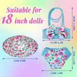 Kajaia 8 Pcs 18 Inch Doll Clothes and Accessories Summer Dolls Swimsuits Beach Playsets Include Doll Swimsuit Bikini Dress Flip Flops Hat Sunglasses Handbag Swim Accessories for 18 Inch Girl Dolls