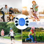WayEee Kids Adjustable Helmet Set with Knee Pads and Wrist Guards for Cycling, Skateboarding, and Roller Skating