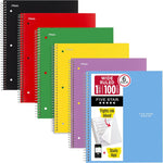 Five Star Spiral Notebook + Study App, 6 Pack, 1 Subject, Wide Ruled Paper, 8" x 10-1/2", 100 Sheets, Fights Ink Bleed, Water Resistant Cover, Assorted Colors (38042)