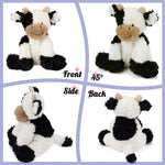 Hopearl Adorable Cow Plush Toy Floppy Dairy Cattle Soft Kawaii Cow Stuffed Animal Cute Birthday Holiday Gift for Boys Girls Kids Toddlers, 9''