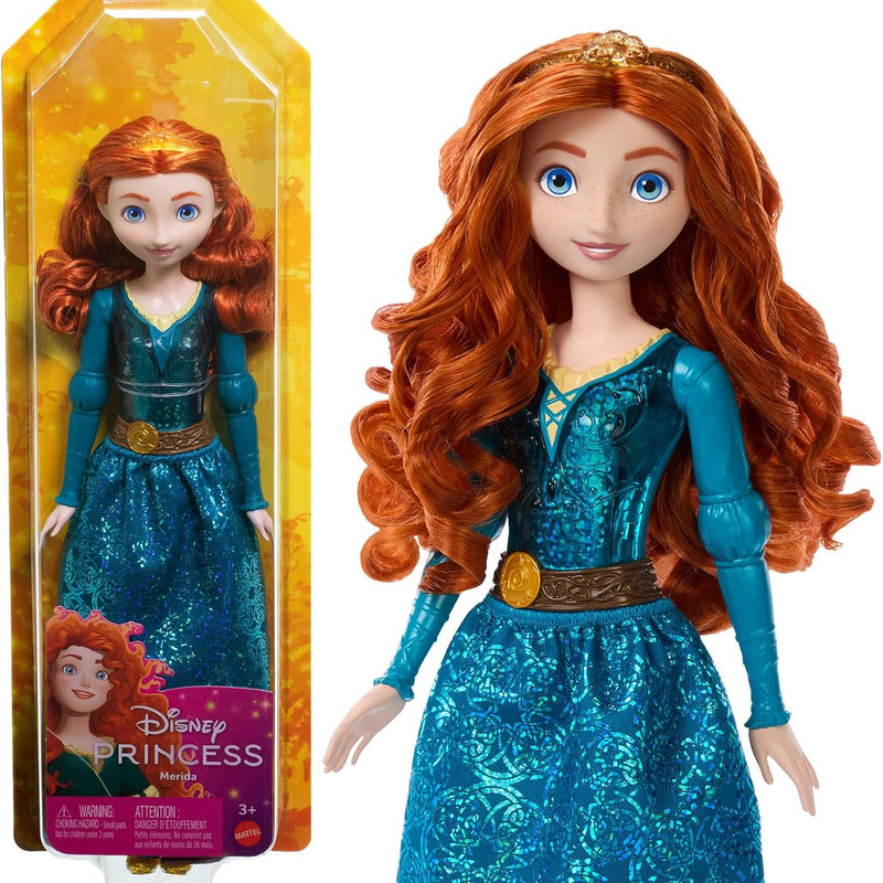Mattel Disney Princess Merida Doll in Sparkling Fashion with Removable Skirt, Tiara and Shoes, Posable & Collectible, Inspired by Brave Movie