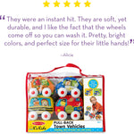 Melissa & Doug K's Kids 4-Piece Soft Toy Car and Truck Set with Removable Wheels for Learning and Development for Babies and Toddlers