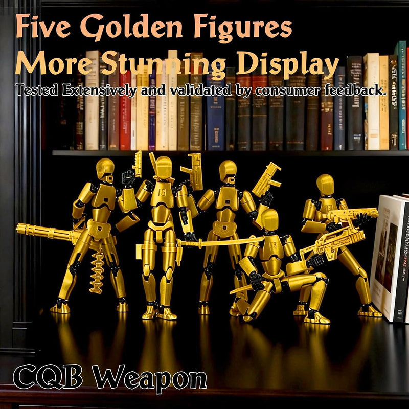 Gatling Gun Titan 13 Action Figure Set【Assembled】, Robot T Action Figure 3D Printed Dummy 13 Action Fidget Toys Figure Articulated, Lucky 13 for Collectors Desktop Decorations (Purple Blue)