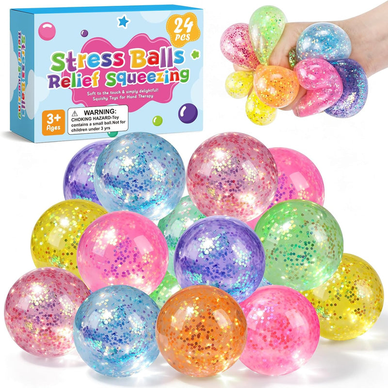 VESPRO 12 Pack Fidget Stress Balls for Adults, Cute Octopus Stress Sensory Stress Ball, Bulk Squishy Squeeze Ball Toys Set for Classroom Prizes and Birthday Party Favors