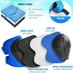 Wemfg kids protective gear set for 3-14 years toddlers with knee, elbow pads and wrist guards for skating, cycling and rollerblading