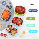 Tanjiae 4Pack 8oz Small (1 CUP) Stainless Steel Snack Containers for Kids | Reusable Easy Open Toddler Snack Containers with Silicone Lids | Stackable Toddler Lunch Box for Daycare, School and Travel