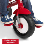 Radio Flyer Deluxe Steer & Stroll Trike, Red, for Kids 2-5, 2-in-1 Parent Steer Tricycle