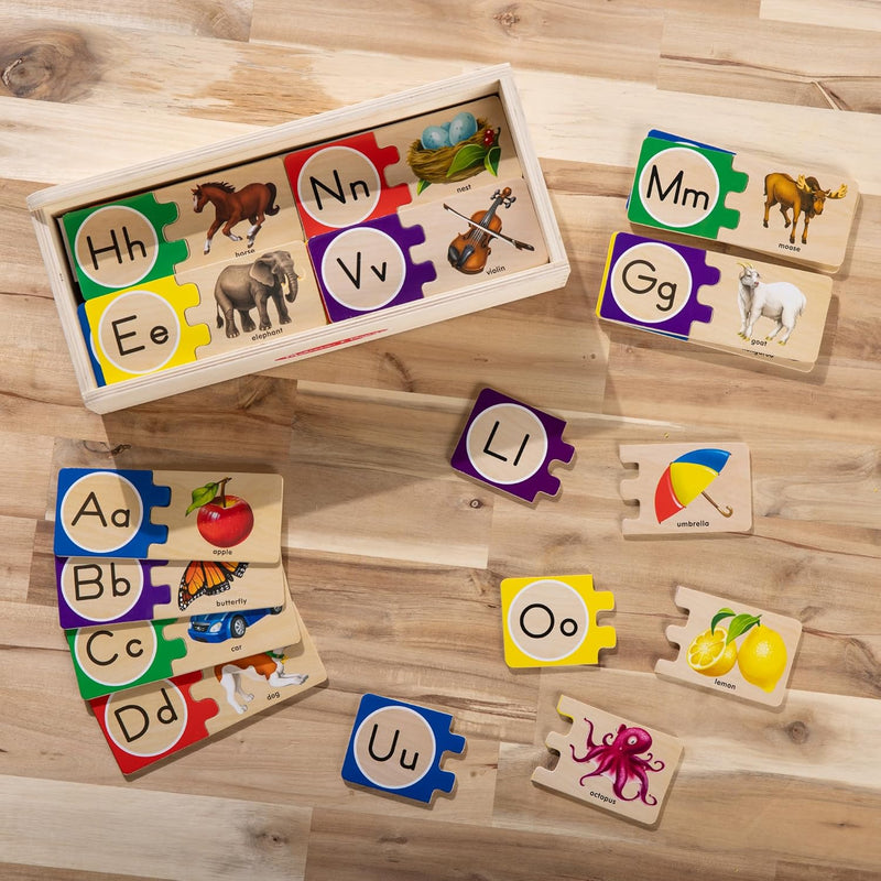 Melissa & Doug Self-Correcting Alphabet Wooden Puzzles for Kids Ages 4+