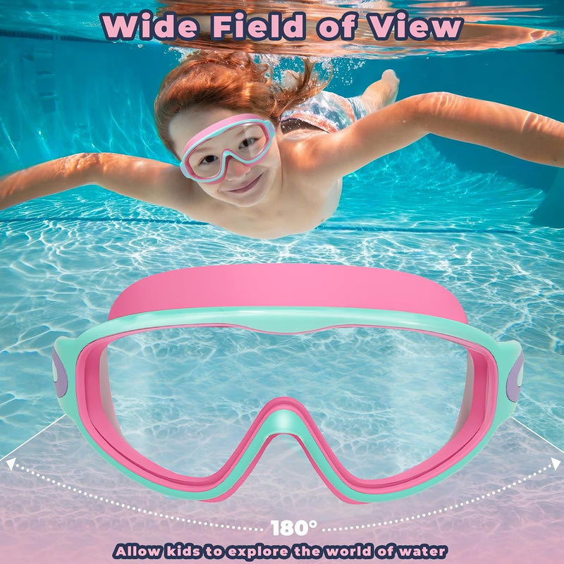 Keary 2 Pack Kids Swim Goggles for 3-15 UV Protection Anti-Fog Pool Water Swimming Goggles for Boys Girls Youth Toddler
