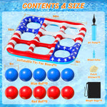 Pool Toys Games for Kids - Inflatable Outdoor Water Toys Pool Floats | Swimming Pool Tic-Tac-Toe Game Float with 10 Balls Pool Party Toys Outdoor Beach Toy for Kids Adults Teens