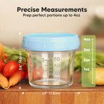 KeaBabies 12pk 4oz Glass Baby Food Containers with Lids, Leak-Proof (Nord) | Microwavable Small Glass Jars, Baby Purees, Toddler Snack Storage Containers, BPA-Free, Dishwasher-safe, Freezer Safe