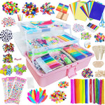 Itopstar 3000 Kids Arts and Crafts Supplies for Kids Crafting Supply in 3 Layered Plastic Art Box All in One Ages 8 9 10 11 & 12 Year Old Girls & Boys Crafting Supply Set