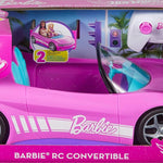 Hot Wheels Barbie RC Pink Convertible Car Remote Control Toy for Kids, 2 Barbie Doll Storage, Sticker Sheet Included