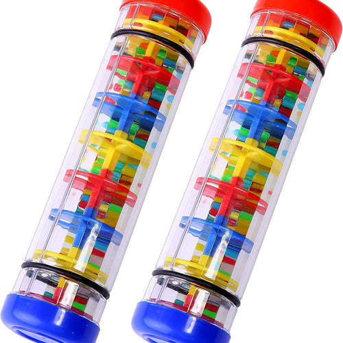 TDOCK 2 Pack Rainmaker Rain Stick Musical Instrument for Babies, Toddlers and Kids, 8 Inch Rainfall Rattle Tube Rainstick Shaker Toy