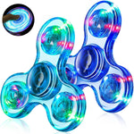 Fidget Spinner 2 Pack, Light up Sensory Fidget Toys Adults Kids 4-8-12 with Autism ADHD, Kids Travel Toys Anxiety Stress Relief Teen Boy Gifts, Classroom Prizes Glow Birthday Party Graduation Gifts