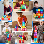 Magnetic Tiles 100PCS Kids Toys - Magnetic Building Blocks STEM Magnet Building Set Preschool Learning Magnet Toys for Kids Ages 3-5 4-8, Sensory Montessori Toy for Toddlers 3+ Year Old Boys Girls