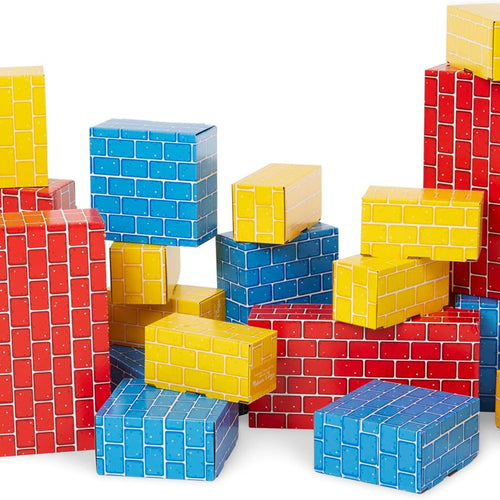 Melissa & Doug Jumbo Cardboard Blocks Building Set (40 pc) - Lightweight Building Toys and Montessori Toys for Toddlers and Preschool Learning Activities