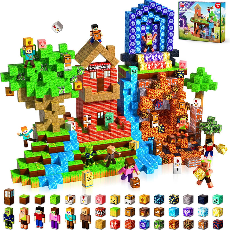 magneverse 20 magnetic action figures 360 degree rotating arms magnetic building blocks toy set for kids 6+ years