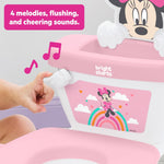 Bright Starts Disney Junior Minnie Mouse My Size Potty Training Toilet, Toddler Potty Chair with Flushing & Cheering Sounds, Removable Seat with Splash Guard & Handles, Ages 18+ Months, Up to 50 lbs