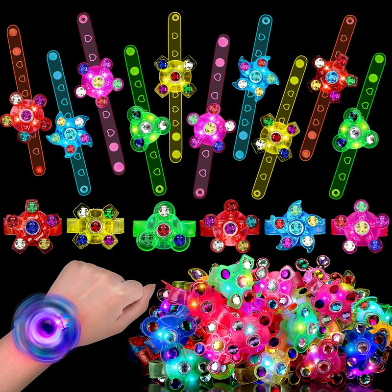 24pcs light up fidget spinner bracelets for kids birthday party favors bulk