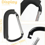 Stroller Hooks, 6.3" Large Stroller Clip, 2 Pack Stroller Hooks for Hanging Bags and Shopping, Stroller Accessories for Mommy, Large Carabiner