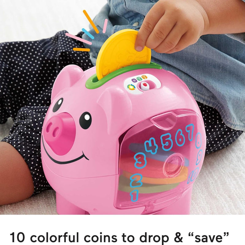 Fisher-Price Laugh & Learn Smart Stages Piggy Bank with Songs and Phrases for Infants 6 Months Plus