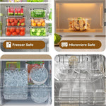 BiuLeon 40 PCS Food Storage Containers with Lids, Microwave/Dishwasher Safe | Airtight, BPA-free, Stackable, Meal Prep, Leakproof, Assorted Sizes, Labels & Pen, Reusable Plastic