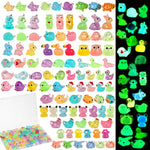 Luminous mini Resin Animals to Hide 120 Pcs Tiny Resin Animals Glow in The Dark for Miniature Fairy Garden Decoration Accessories Micro Landscape Aquarium Potted Decoration
