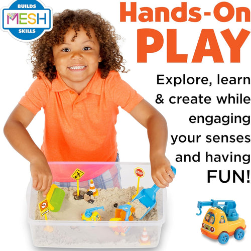 Creativity for Kids Sensory Bin: Construction Zone Playset for Preschool Learning Activities Ages 3-5+