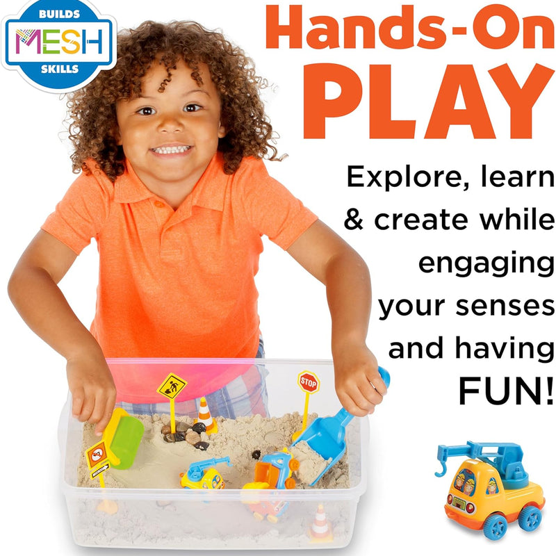Creativity for Kids Sensory Bin: Construction Zone Playset for Preschool Learning Activities Ages 3-5+