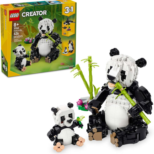 LEGO Creator 3 in 1 Wild Animals Panda Family Building Toy Kit for Kids with 3 Building Options - 31165