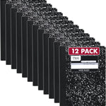 Mead Composition Notebook, Wide Ruled Paper, 7.5" x 9.75", 100 Sheets, Black Marble, 3 Pack (38301)