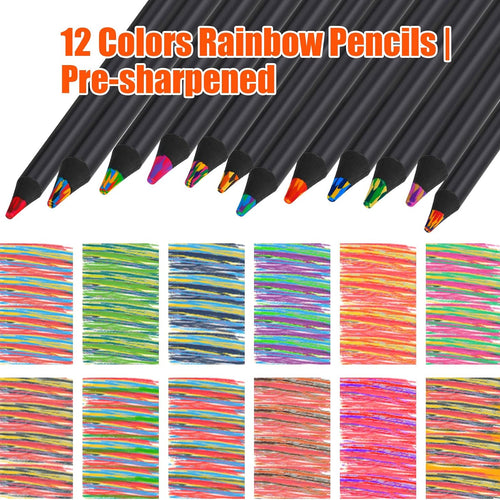KUCHEY 12 Colored Rainbow Pencils for Teen Girl Boys | Stocking Stuffers for Kids, Art Supplies Gifts Trendy Stuff, Birthday Party Favors Arts and Crafts 5-12 Year Old