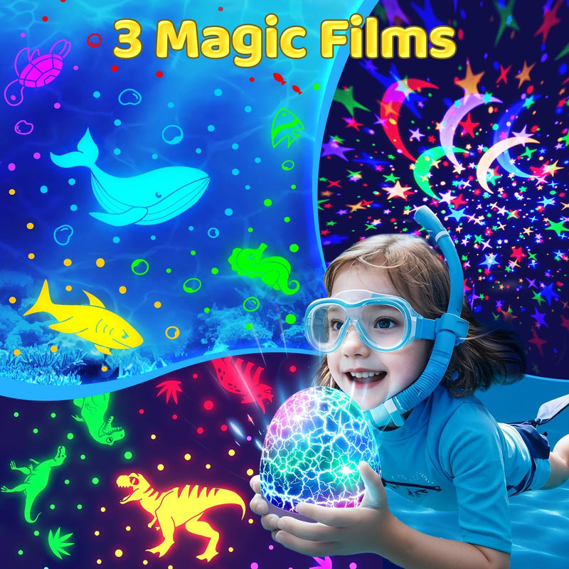 Staryou Sensory Lights Baby Sound Machine Night Light Projector for Kids with Autism, 15 White Noise 3D Films, 31 Colors