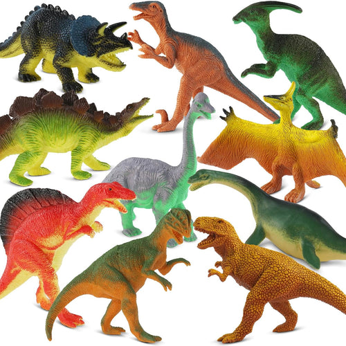 Zippytots Dinosaur Toys for Kids 3-5, 10 PCS Realistic Plastic Dinosaur Figures, BPA Free, Non-Toxic PVC, STEM Learning Gift